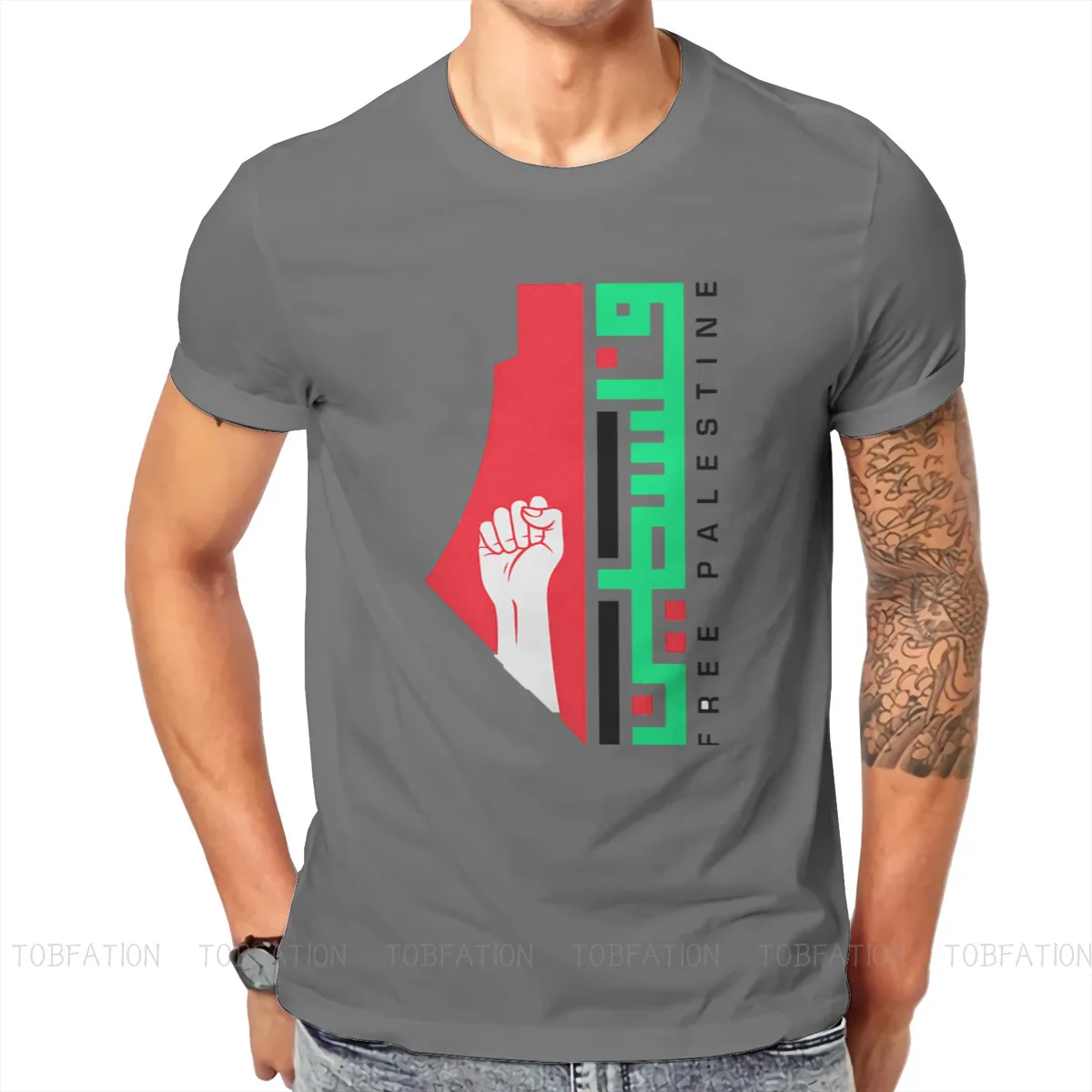 

Palestine Map Resistance Design T Shirt Classic Grunge Summer Oversized Cotton Men's Clothes Harajuku Crewneck TShirt