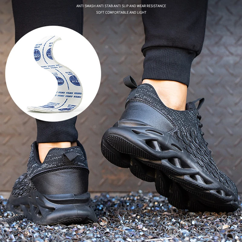 

Lightweight Men Safety Shoes Work Sneakers Indestructible Shoes Puncture-Proof Work Boots Men Steel Toe Shoes Male Safty Shoes
