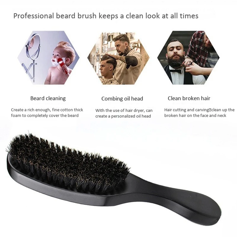 

Solid Wood Boar Shaving Brush Beard Massage Hair Brush Curved Men Mustache Brushes