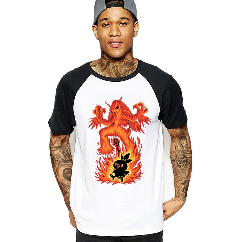 Модная мужская футболка с изображением пожарной птицы в blaziken torchic starter flames silhouette