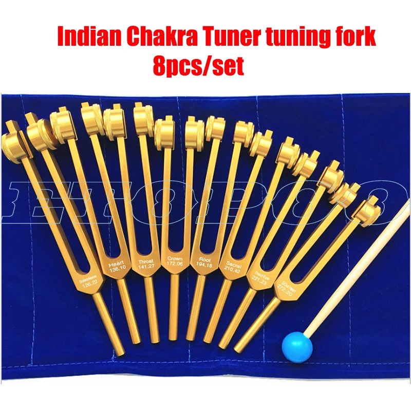 8 шт. Золотой набор индийский тюнер чакра Настройка вилка корень 194 18 Гц сердце 136 1