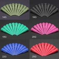 100pcs 14 25g tt assorted plastic conical smoothflow tapered needletips dispense tips set