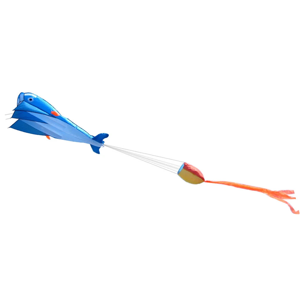 ОГРОМНЫЙ Голубой дельфин безрамный кайт для пляжного парка садовая игровая