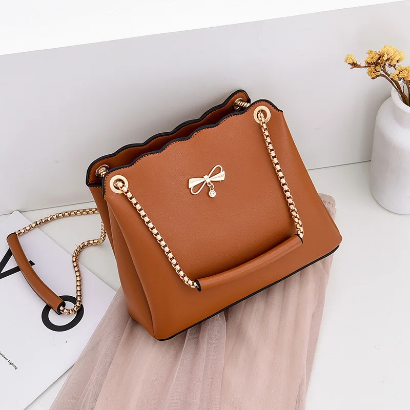 

Online Celebrity Textured Popular Packet Women's Hipster Bow Hanging Decoration PU One-Shoulder Crossbody Bag