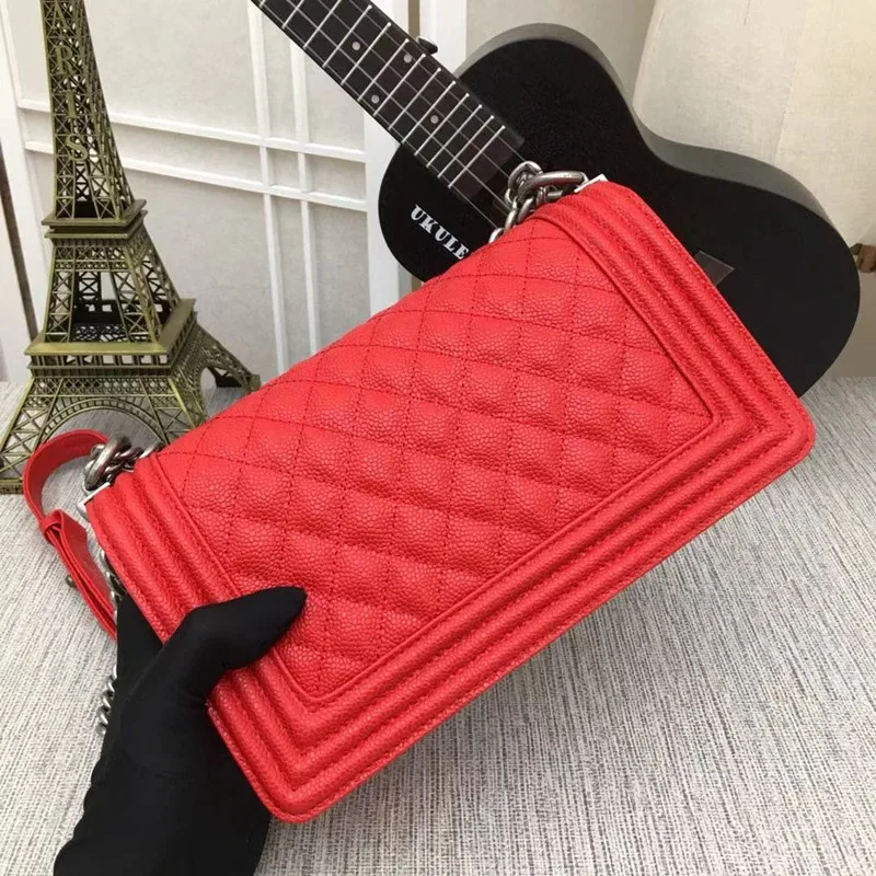 

Classic Caviar Lady Shoulder-Bag Luxury Brand design clamshell cross bag leather fashion messenger bag