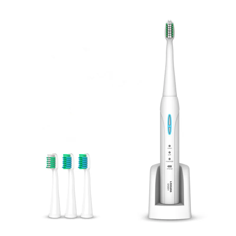 Новая ультра звуковая электрическая зубная щетка перезаряжаемая es с 4 сменными