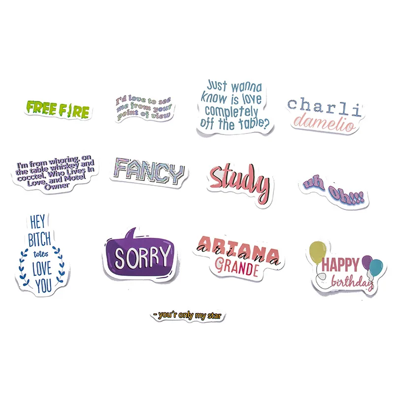 103050pcs new motivational phrases stickers quotes sentences waterproof for phone laptop office study room graffiti decal toys free global shipping