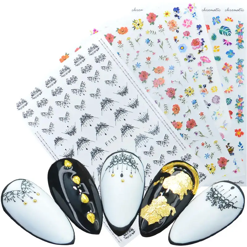 

1 Sheet Black Necklace Jewelry Design 3D Ultra-thin Adhesive Sticker Nail Art Decals DIY Fashion Wraps Tips Manicure Tools