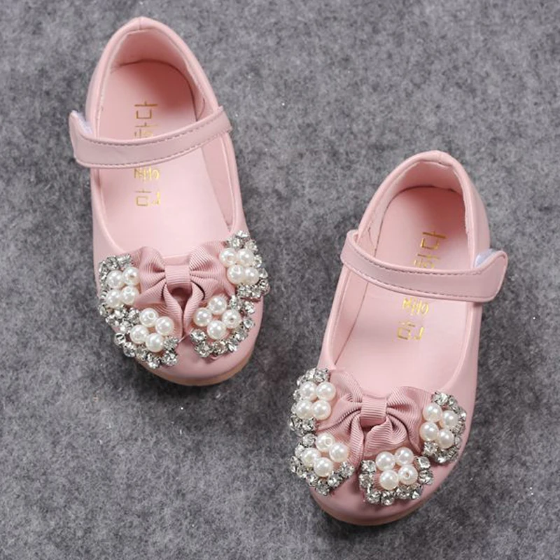 

Fashion Pearl Kids Baby Flower Shoes Children Wedding Party Dress Princess Leather Sandal For Teens Girl Dance Shoes