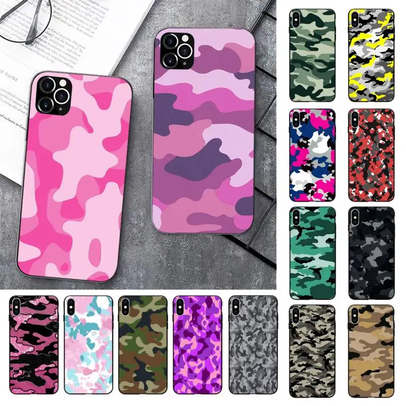 

Camouflage Camo Army Phone Case for iPhone 13 11 12 pro XS MAX 8 7 6 6S Plus X 5S SE 2020 XR cover