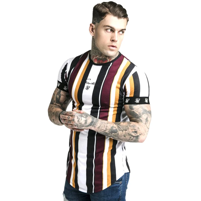 Футболка мужская в полоску Повседневная модная тенниска брендовая майка стиле