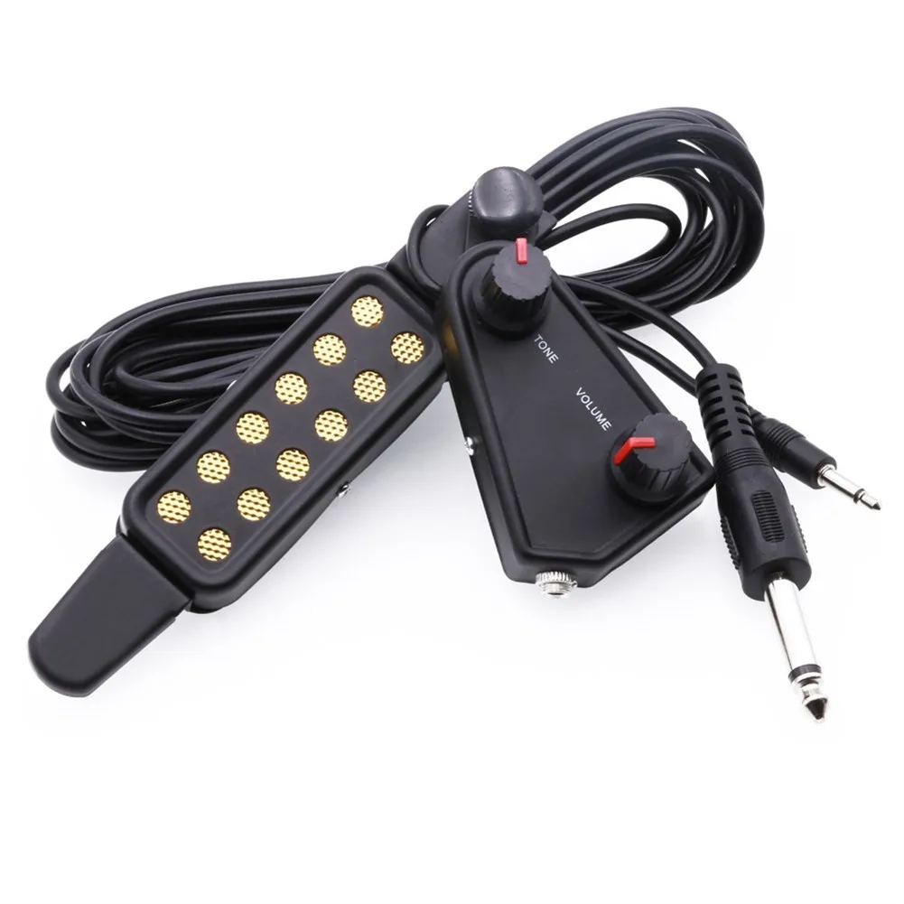 

12-Hole Acoustic Guitar Pickup With Tone Volume Controller Adjustable Tone/Volume Audio Cable Guitar Parts & Accessories