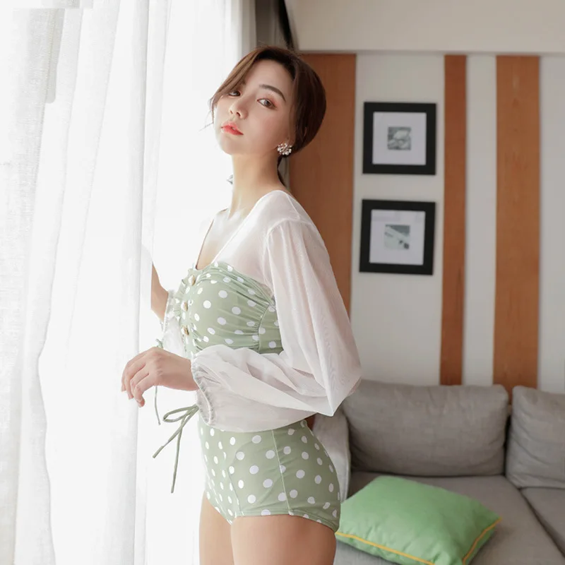 Женский костюм для плавания и серфинга из полиэстера с высокой талией длинным