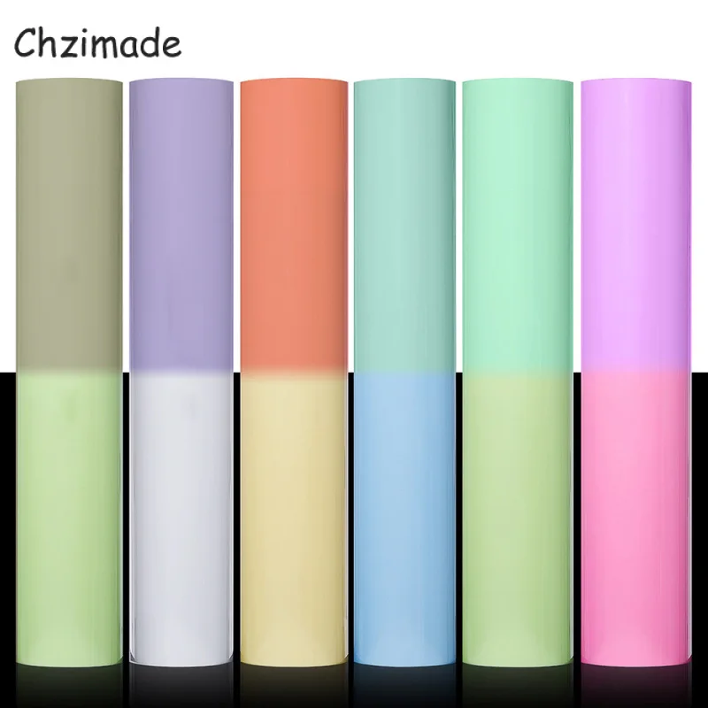 

Chzimade 6Pcs Color Change Heat Transfer Film Vinyl 25x30.5cm For Heat Press Machine T-shirts Iron on HTV Diy Printing Film