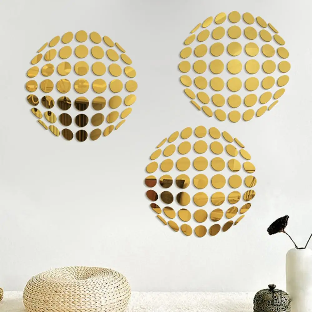 100 шт. зеркальные акриловые наклейки 2 х2 см|Наклейки на стену| |