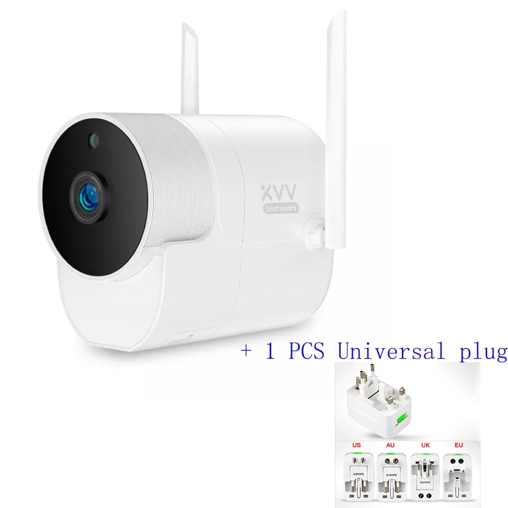 Universal plug Xiaomi Xiaovv наружная Водонепроницаемая панорамная камера наблюдения беспроводная wifi ночного видения высокой четкости с приложением Mijia - Colour: Universal plug