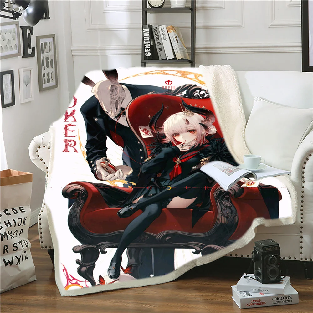

Anime Joker Funny Character Blanket 3D Print Cartoon Sherpa Blanket On Bed Throw Blankets Kids Home Textiles Dreamlike Style
