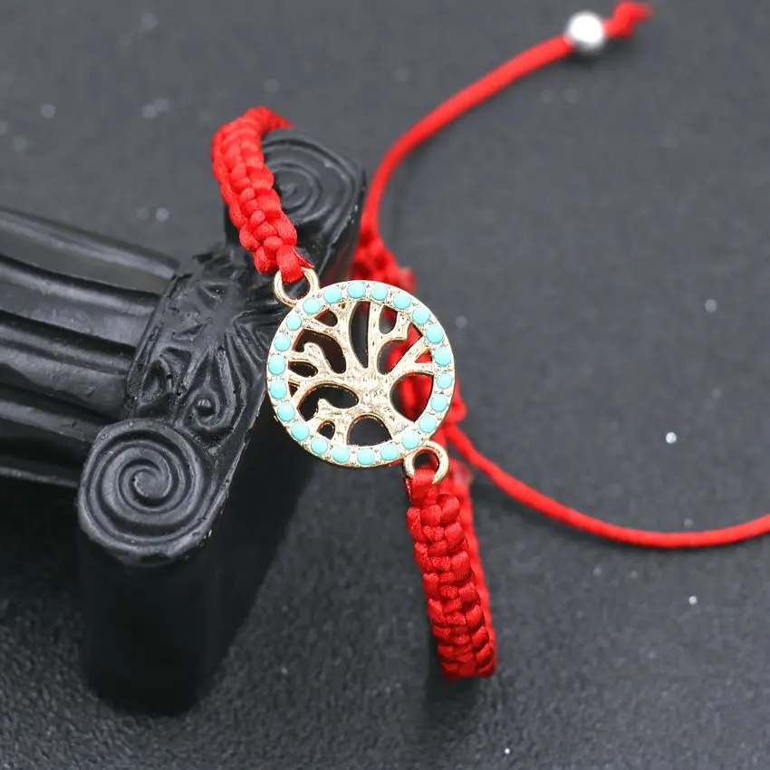 Минималистский стильный браслет с подвеской древо жизни Регулируемый Женский на