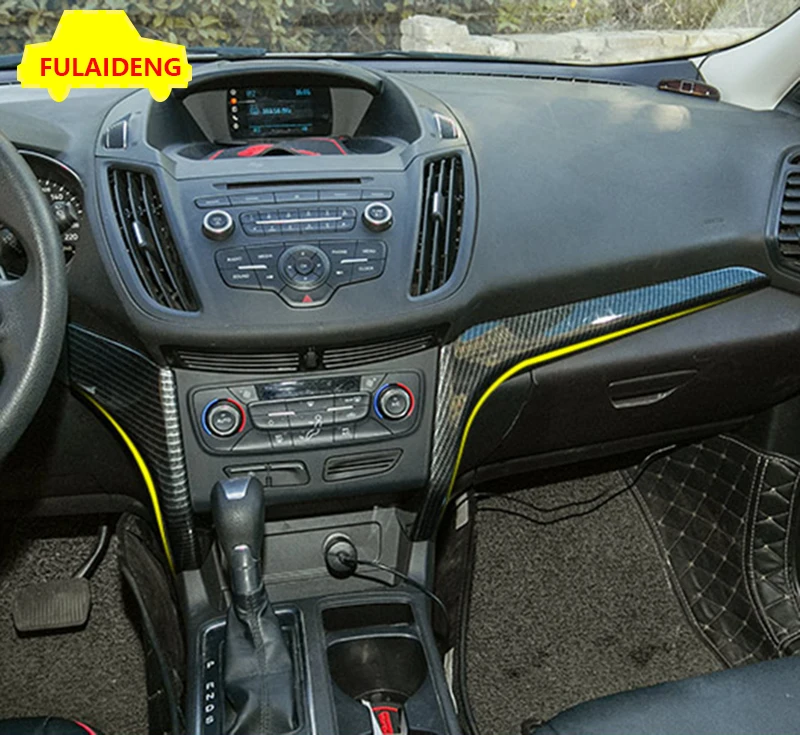 2 шт. для Ford Kuga Escape 2017-2019 ABS карбоновый стильный интерьерный Центр панели Dashbaord