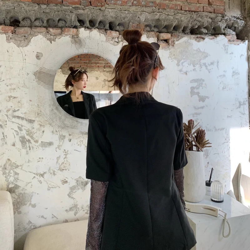 Женский однотонный блейзер с длинным рукавом Длинное Элегантное пальто в стиле