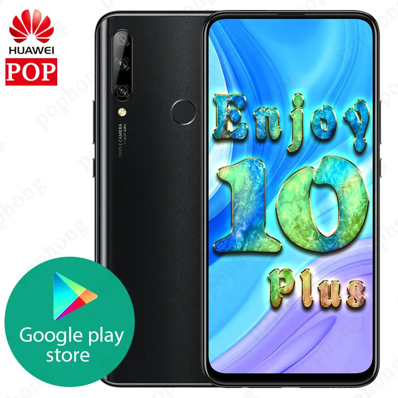 Huawei Enjoy 10 Plus смартфон 6,59 ''Kirin 710F Восьмиядерный Авто всплывающая камера разблокировка отпечатков пальцев Поддержка Google play