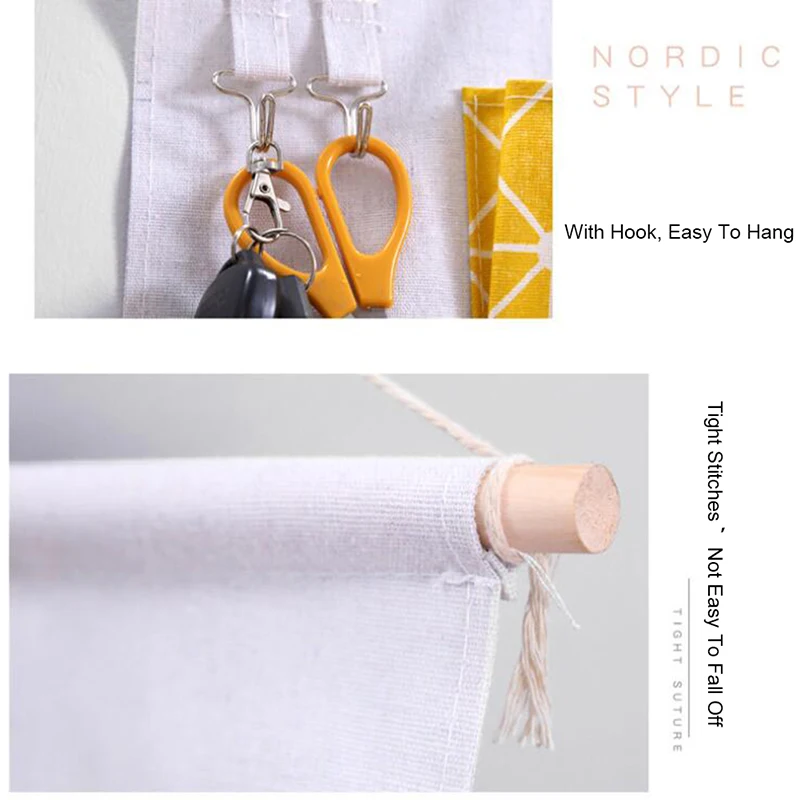 7 Pockets Cotton Linen Wall Pouch Waterproof Hanging Sundries Storage Bag Home Mounted Wardrobe Cosmetics Toys Organizer | Дом и сад