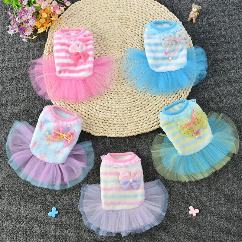 Забавная собака кружева свадебное платье принцессы для маленьких собак зимняя