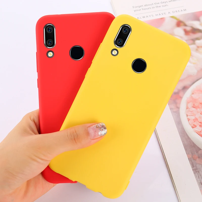 Для huawei Y7 Pro Y6 Prime Y9 P Smart однотонный Мягкий чехол из ТПУ силиконовый чехол для huawei P30 Lite Nova 4e