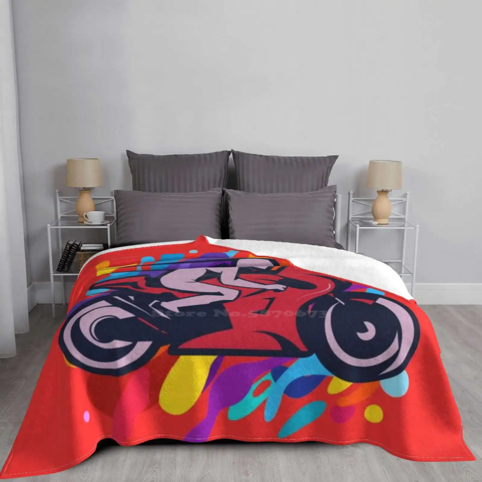 Высококачественное теплое фланелевое одеяло для гоночного велосипеда с