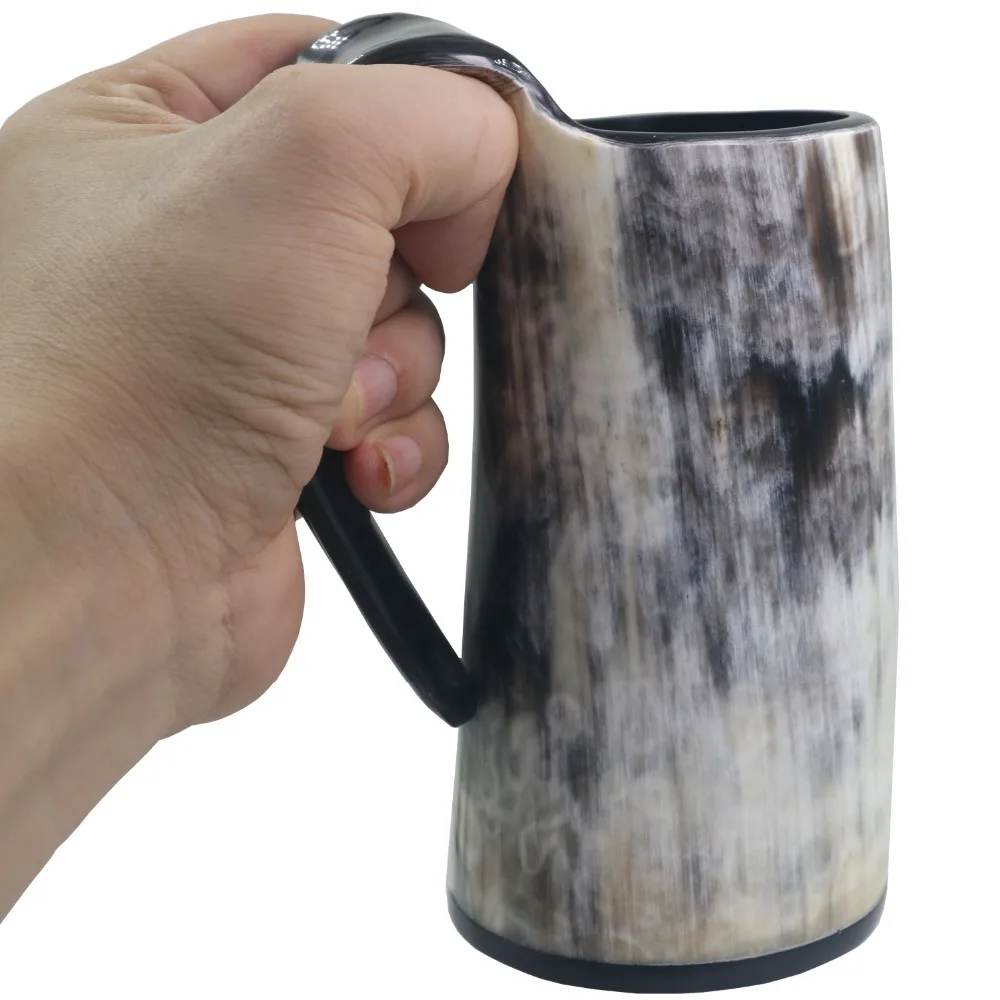 

100% Natural Hand Made Ox Buffalo Horn Mug Viking Drinking Mugs Beer Drinking Horn Mug