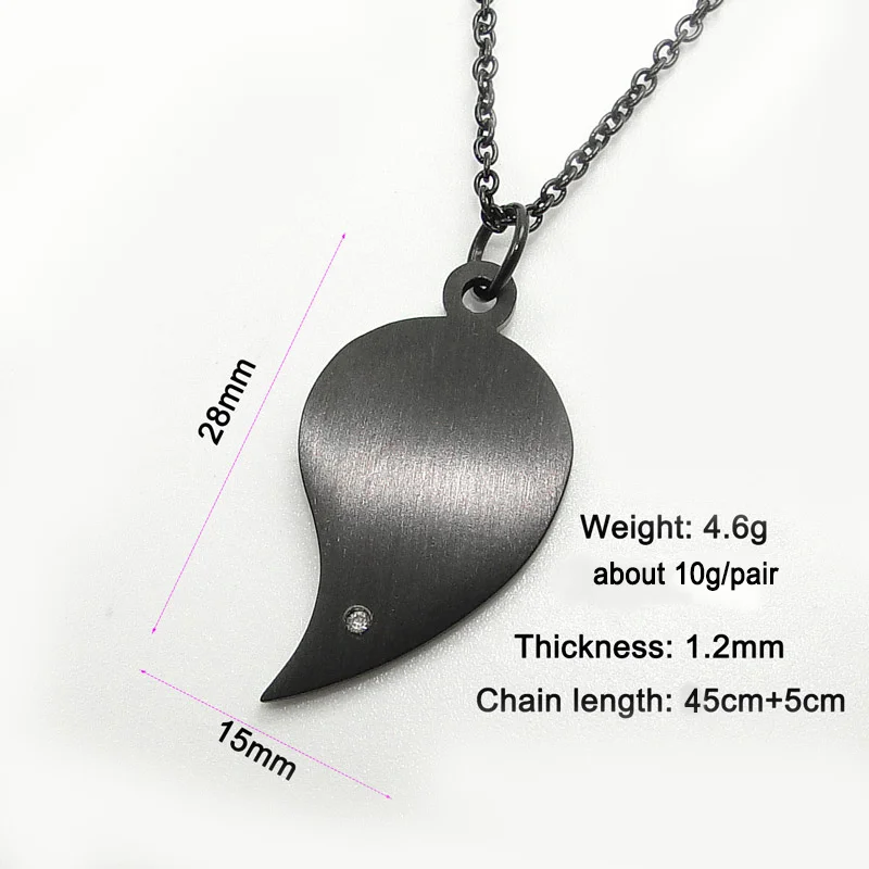 DICARLUN разбитое сердце ожерелье для влюбленных пар из нержавеющей стали Сердце