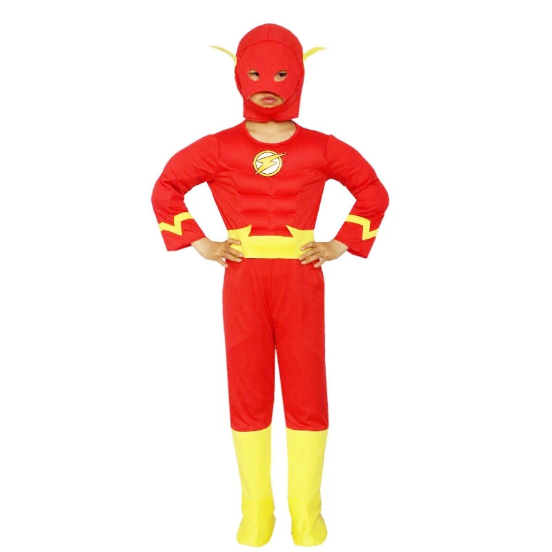 Флэш памяти костюмы со сформированными грудными мышцами для детей на Хэллоуин