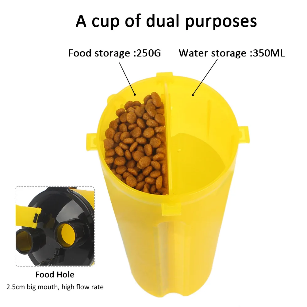 

Silicone Food Bowl Foldable Solid Portable Travel Bowl Food Device Small And Medium-Sized Pet Accessories Dual-Use Water Bottle