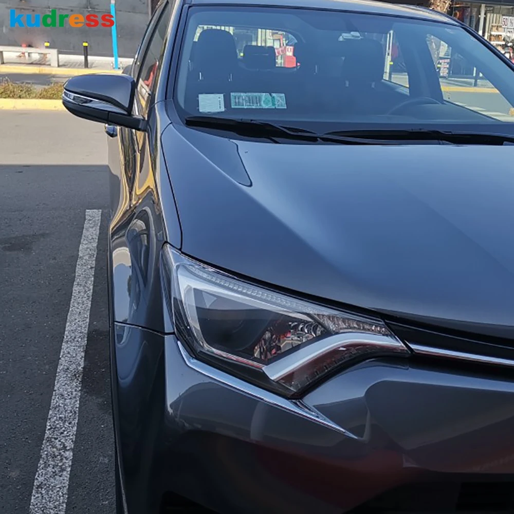 Накладка на переднюю фару для Toyota RAV4 RAV 4 2016 2017 ABS|abs chrome|trim covercar chrome strips |