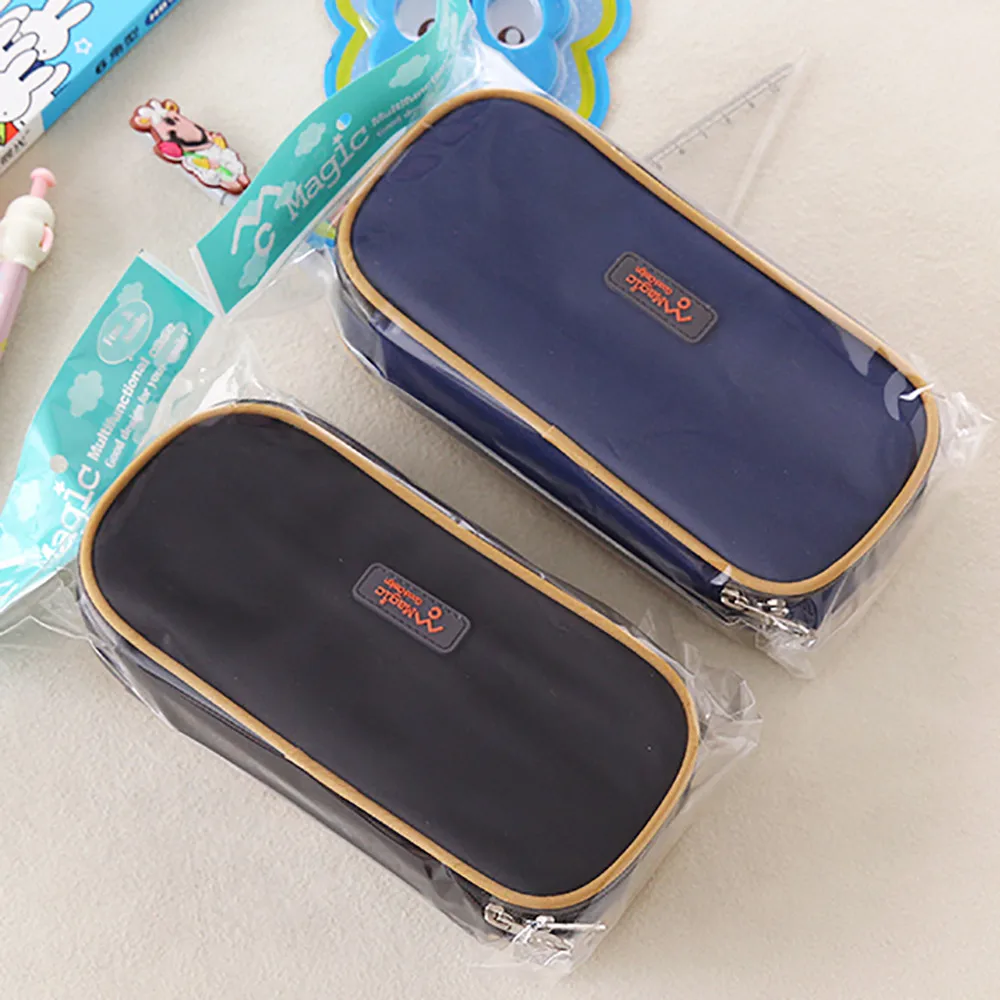 20# Trousse Scolaire большая емкость многофункциональная холщовая пенал сумка-Органайзер для хранения пенал Trousse Scolaire Stylo