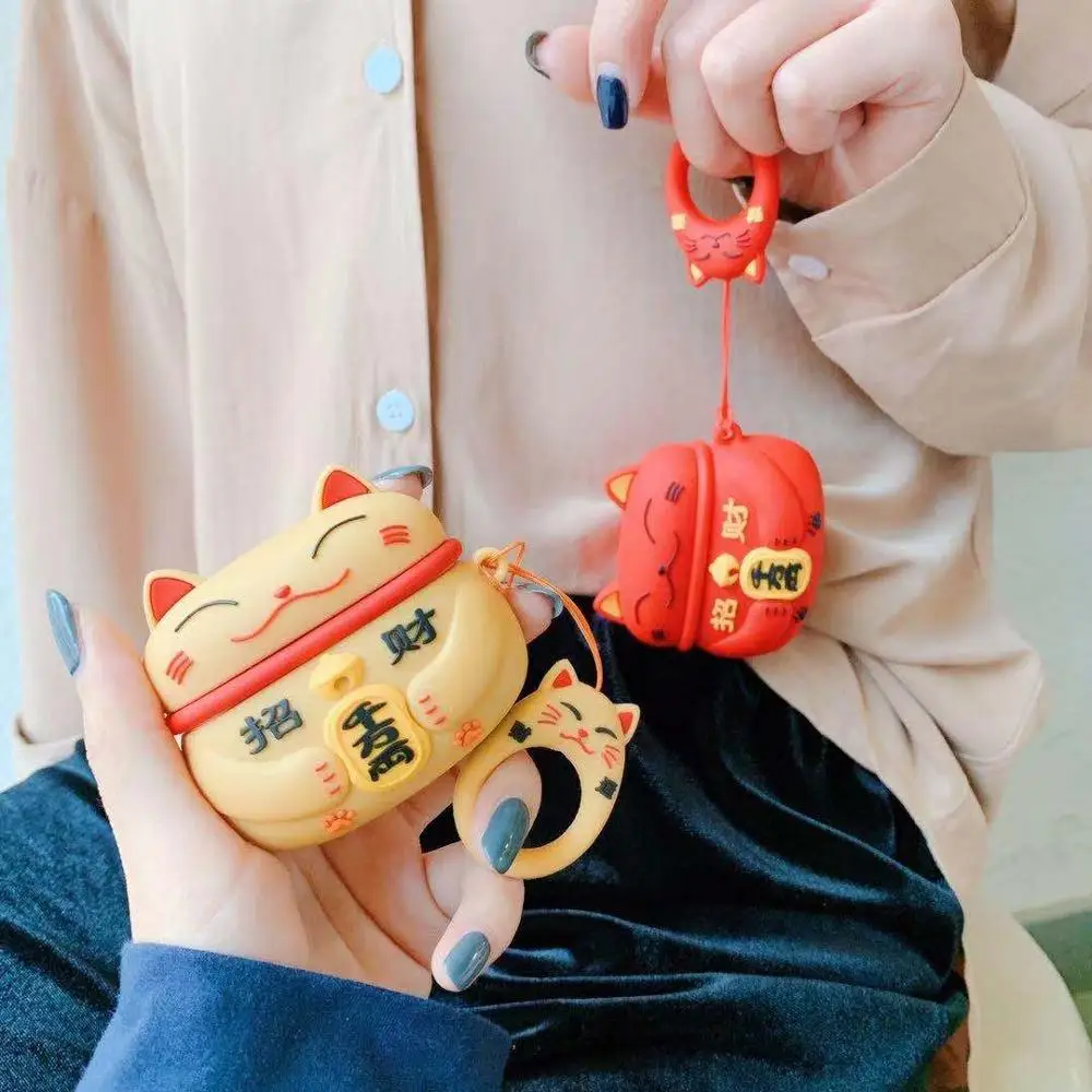10 шт./лот Lucky Cat Чехол для беспроводных наушников Airpods 3 Защитные Водонепроницаемые