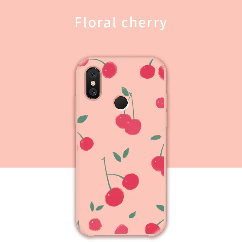 ASINA/милый жидкий силиконовый чехол с цветами для Xiao mi Red mi Note 7, однотонный прозрачный чехол-бампер для Xiaomi mi 8 9, Fundas Coque Capas - Цвет: Floral Cherry