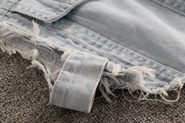 

Short Denim Vest Women 2021 Summer New Lapel Casual Pocket Sleeveless Tassel Jacket Plus Size Cardigan Vintage Female Jeans Vest