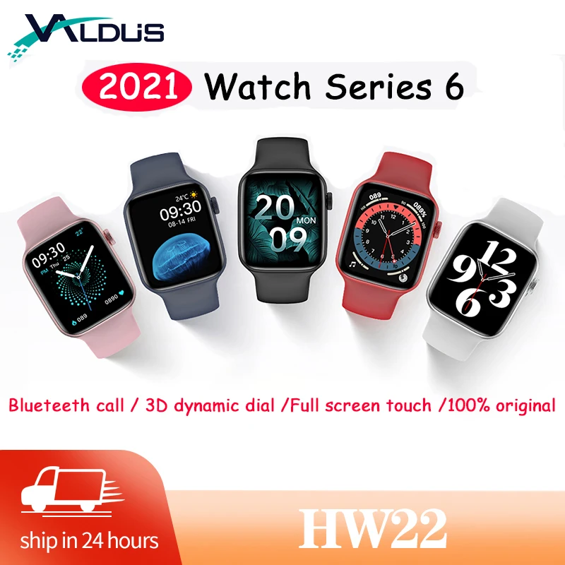 

Original Smartwatch Series 6 IWO HW22 44mm Smart Watch Full Screen Touch Waterproof I67 BT Call PK DT100 T500 HW16 W66 For Apple