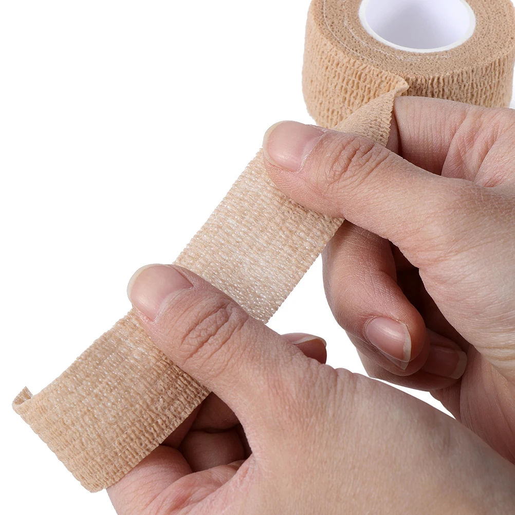 

6PCS Cohesive Bandages Elastic Strong Nonwovens First Aid Tape Self Adherent Wrap Bandage Wrap for Sports Athletic Hunting Beige