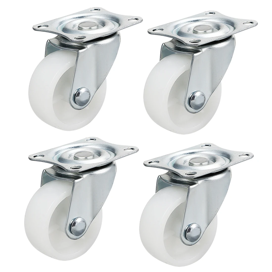 

uxcell 4Pcs Swivel Fixed Casters 1 inch 1.25 inch 1.5 inch 2 inch Nylon Wheels White Furniture Industrial Light Duty Caster