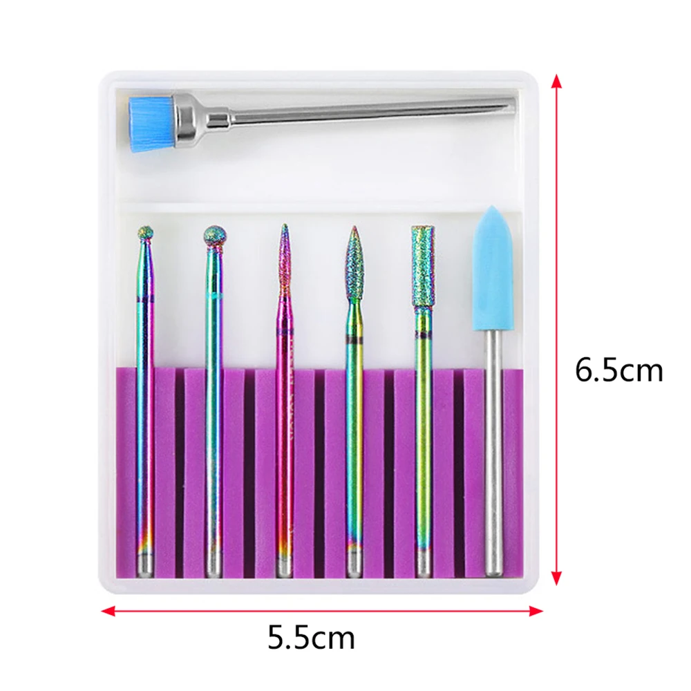 

Ceramic Tungsten Steel Polishing Head Drill Accessories 7pcs/Set Bits Quartz Ceramics Nail Art Manicure Tools