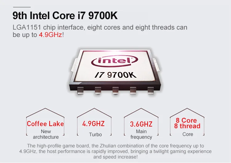 Intel 8-ядерный 8-ниточный настольный компьютер IPASON i7 9th Gen 9700 k/Z390/DDR4 16G ram/500G m.2+ 2T SSD/RTX2080 8G игровой ПК