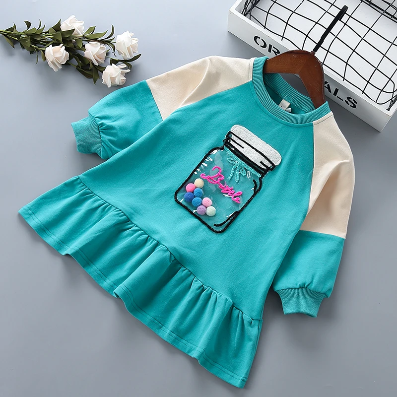 2-6 years High quality cotton girl dress 2019 new spring autumn cartoon casual active kid children clothing girls princess | Детская