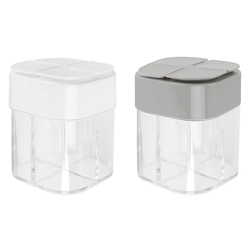 

Контейнер для специй, 4-х ячеечный шейкер для приправ с фильтром, кухонная пикника, барбекю, ресторана, дорожная солевая коробка для приготов...