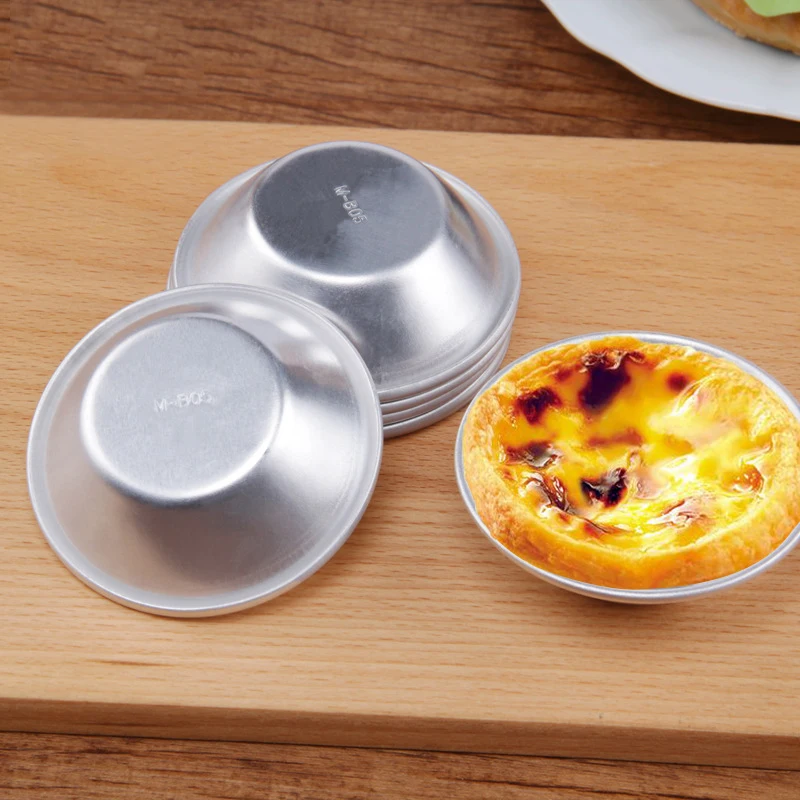

Aluminum Portuguese Style Egg Tart Cupcake Mould Fruit Cake Die Mold Small Baking Tool Pasteis De Nata Oven Bake Round 4/5/6 PCs