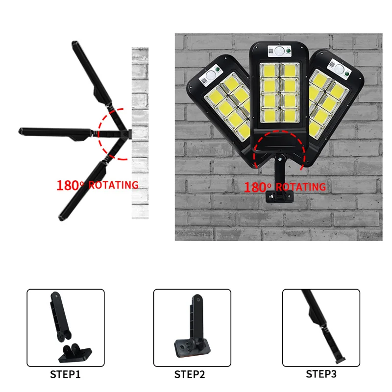 

Solar Powerful Remote Control COB Solar Light Led Outdoor Lamp PIR Garden Light