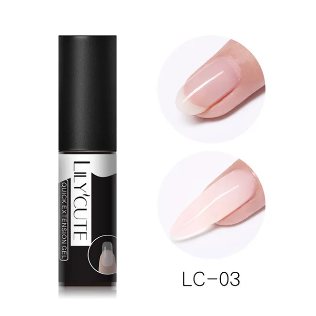 5ml-LC03 LILYCUTE 20 мл Быстрый гель продлевающий половой акт комплект поли УФ гель розовый, белый, прозрачный СВЕТОДИОДНЫЙ акриловый строитель Типсы для наращивания ногтей искусство гель Кисть набор инструментов - Цвет: 5ml-LC03