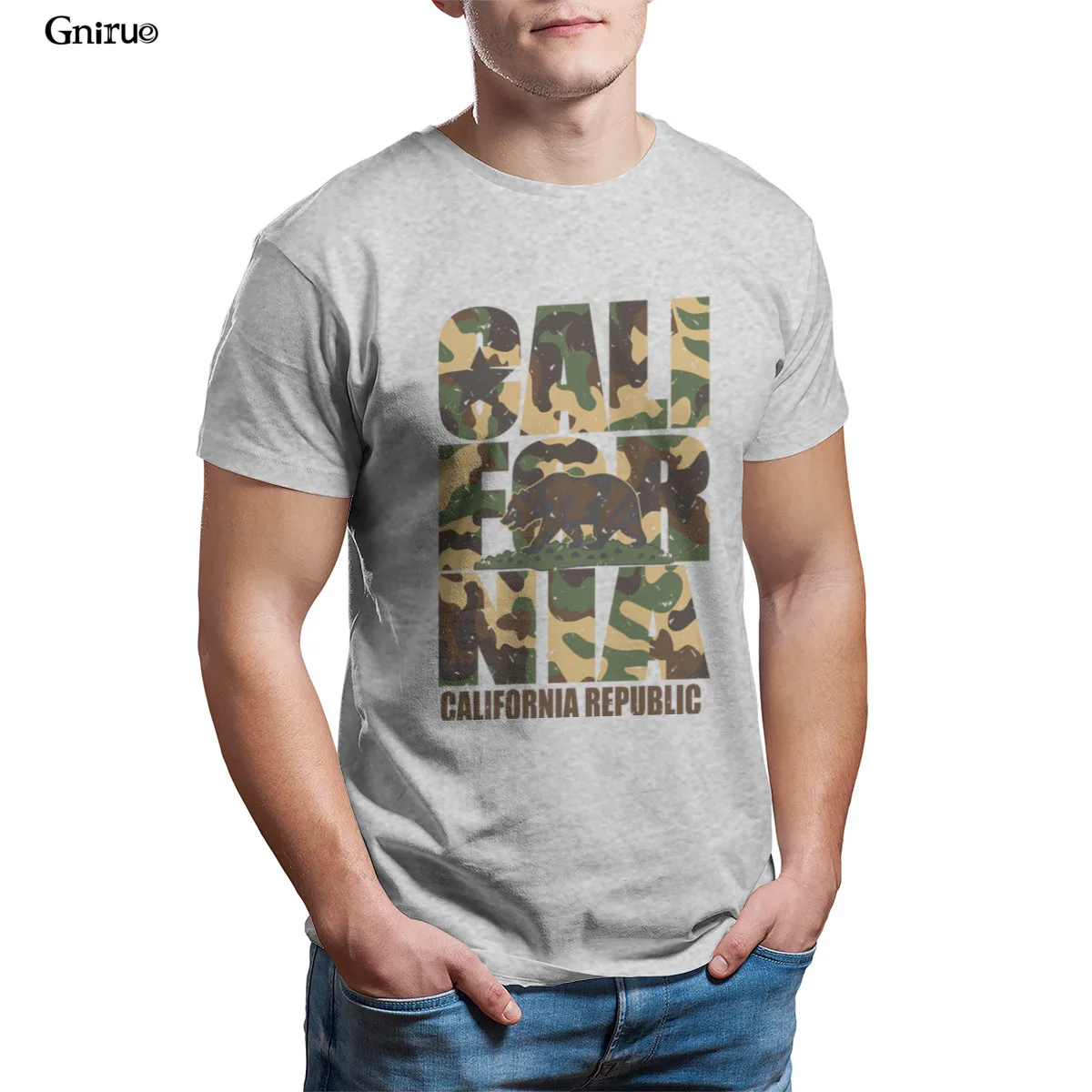 

Wholesale California Bear Vintage Camo Camouflage Unisex Heather Prism T-Shirt Fashion Groot Female Aesthetic 100648