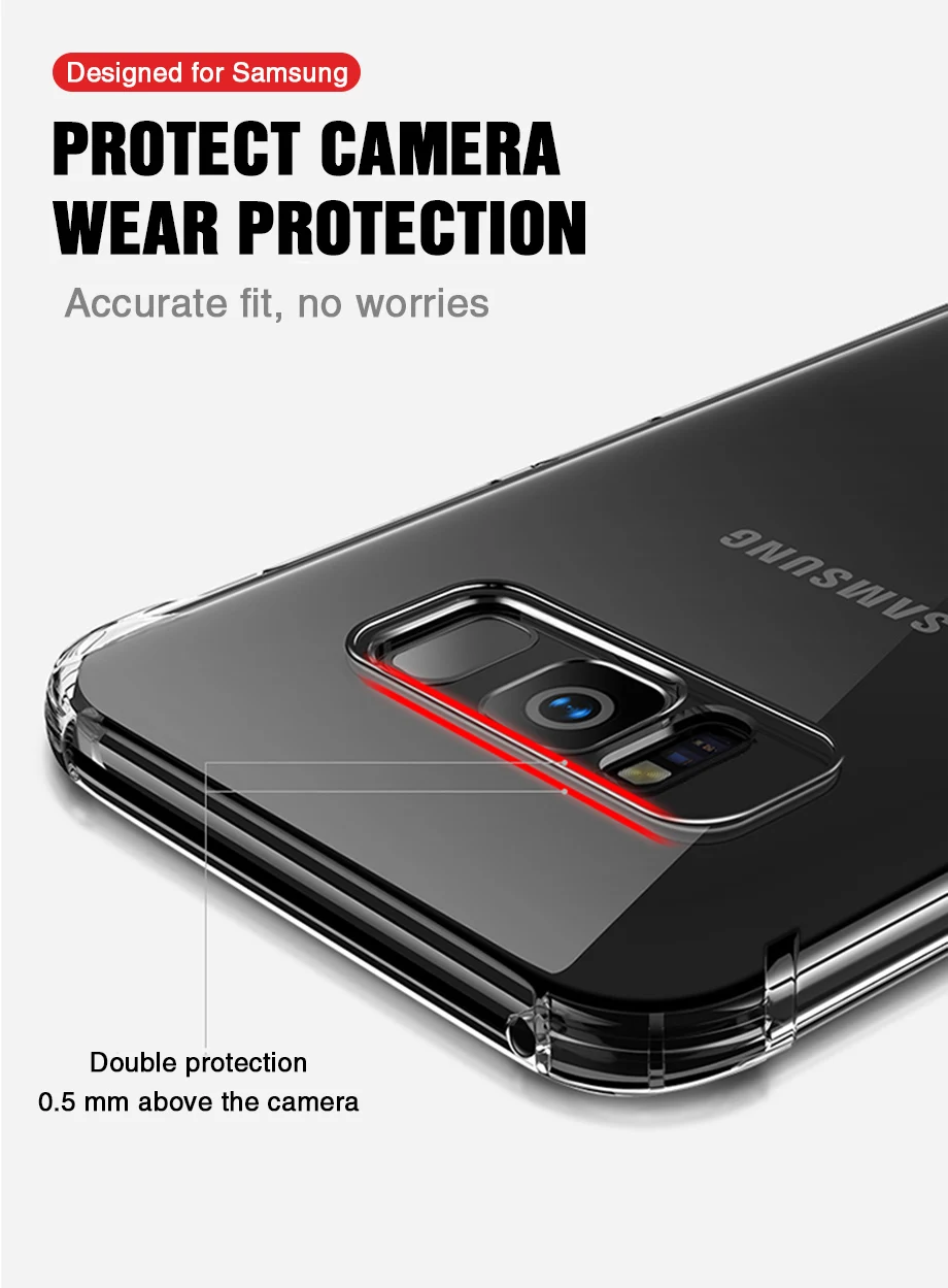 Силиконовые чехлы для телефонов Airbag для Samsung Galaxy S8 S9 S10 Plus мягкая задняя крышка на Note 8 9 10 A50 A70 A10 прозрачная оболочка